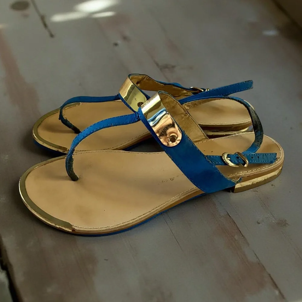 Report Gold and Blue Women's Sandals